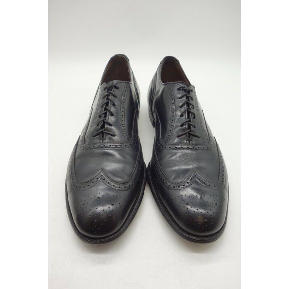 Vintage Black Leather Classic Wingtip Lace Up Oxfords Shoes Men\'s 12 D main image 6